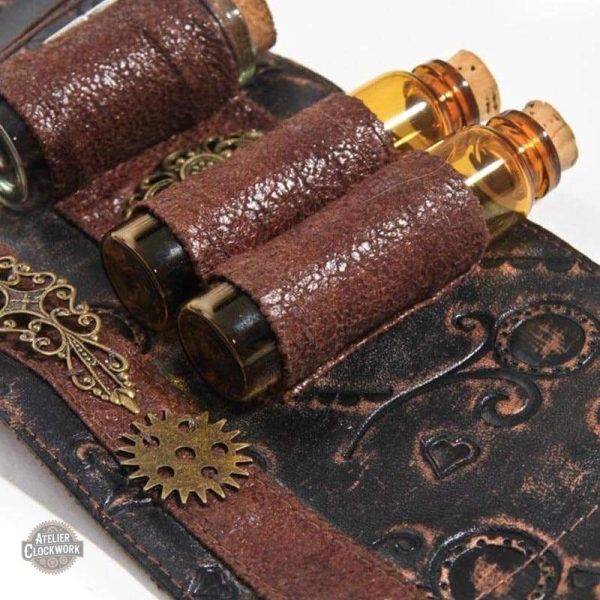 Brassard en cuir pour style cosplay Steampunk