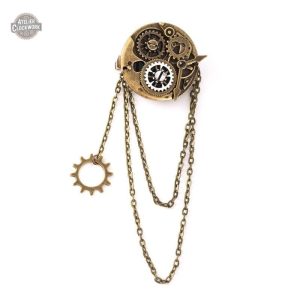 Broche Steampunk en forme de montre