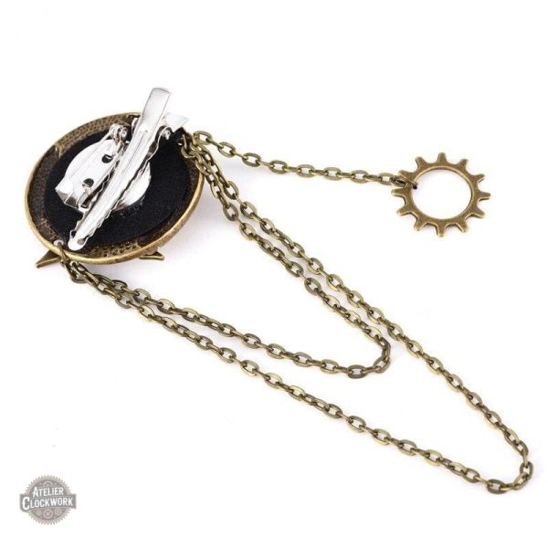 Bijou broche inspiré de l'horlogerie vintage