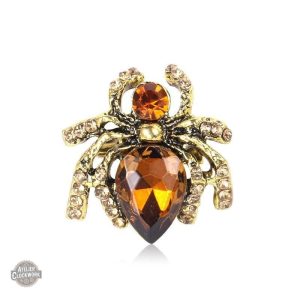 Broche Steampunk Araignée en Ambre