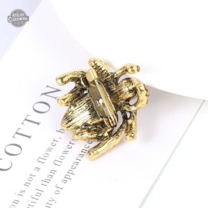 Accessoire femme Steampunk, design araignée en ambre