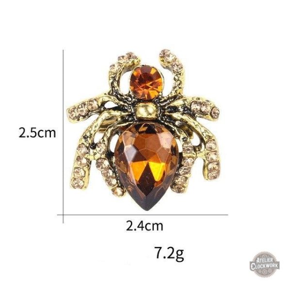 Broche araignée d'ambre, touche vintage pour femme