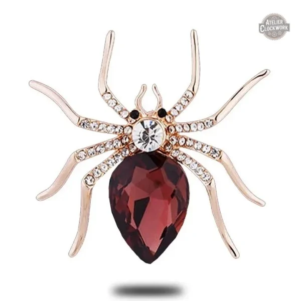 Accessoire steampunk, broche araignée en cristal