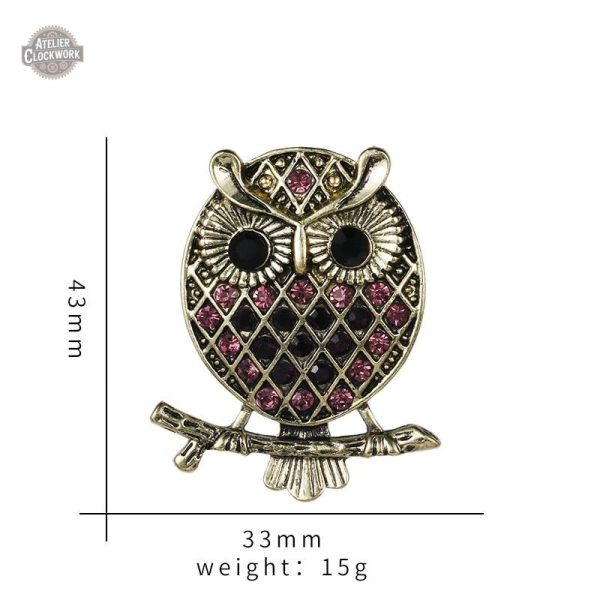 Accessoire steampunk : broche chouette pour femme