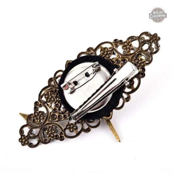 Broche Steampunk, design élégant de corbeau pour un style unique
