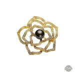 Broche dorée Tea Party steampunk pour femme