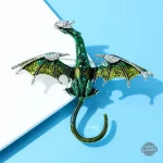 Broche steampunk femme avec motif dragon
