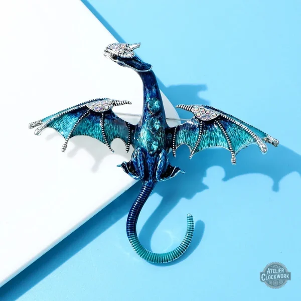 Broche fantaisie dragon pour femme élégante