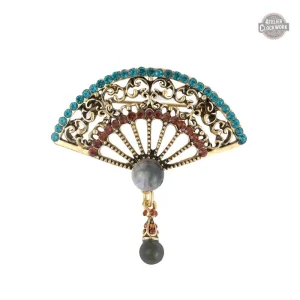 Broche Vintage Eventail Steampunk Femme