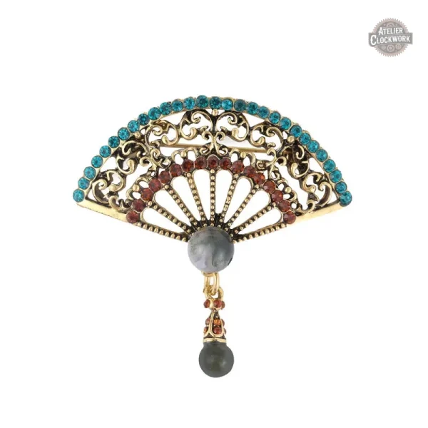 broche-fantaisie-vintage-1 Broche Vintage Eventail Steampunk Femme