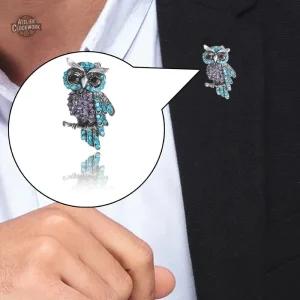 Broche steampunk, hibou vibrant et artistique