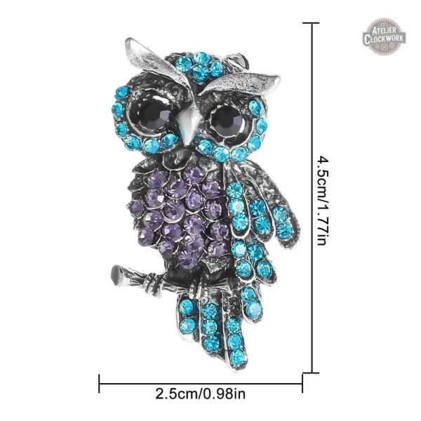 Hibou coloré en bijou, touche vintage et moderne