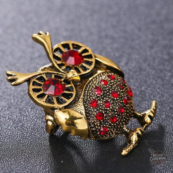 Accessoire féminin steampunk hibou en métal