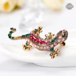 Accessoire steampunk, broche lézard unique