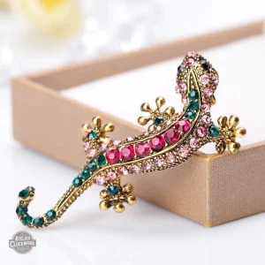 Broche créative lézard, style steampunk