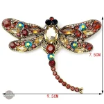 Broche libellule steampunk en cristal