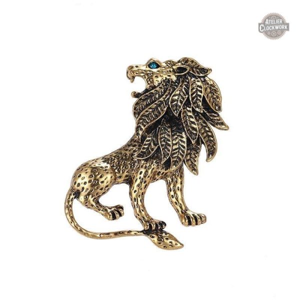 broche-lion-1 Broche Steampunk Roi des Animaux en métal décoratif