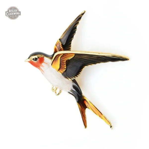 Broche vintage, design oiseau pour un look unique
