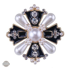 Broche Steampunk avec perle vintage élégante
