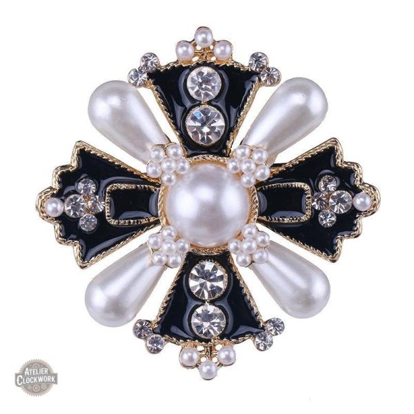 broche-perle-vintage-1 Broche Steampunk avec perle vintage élégante