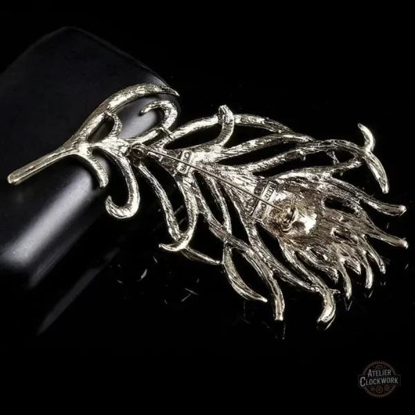 Accessoire Steampunk Plume Paon pour femme élégante