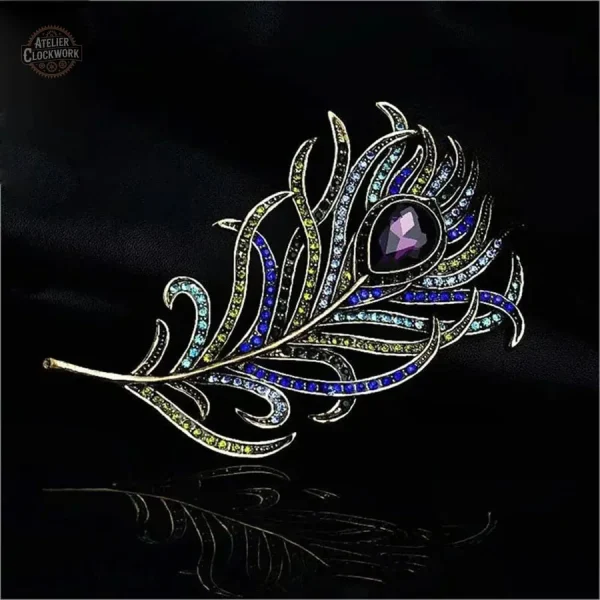 Bijou vintage plume de paon pour un look unique