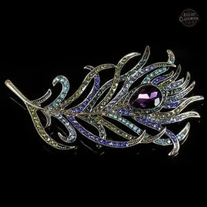 Broche plume rétro inspirée par le style steampunk