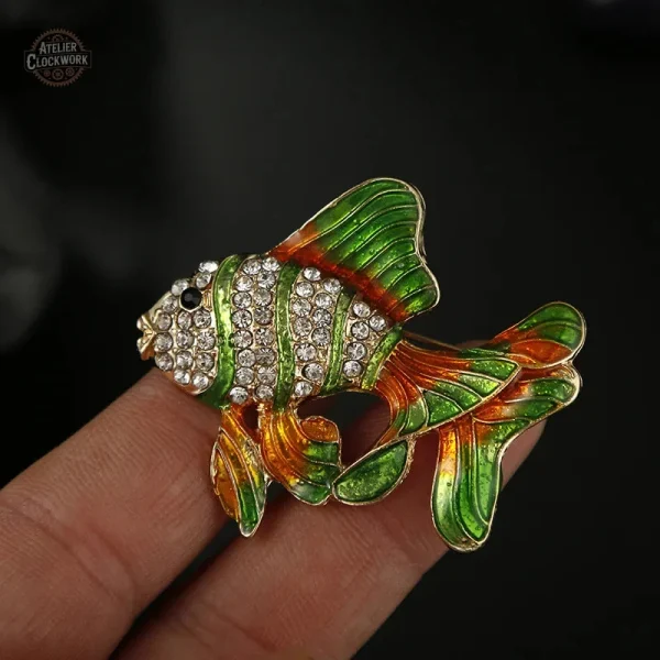 Broche Steampunk Poisson unique et colorée