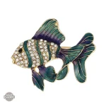 Broche artistique poisson dans le style steampunk