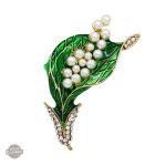 Broche Steampunk en émail vert, style vintage et futuriste