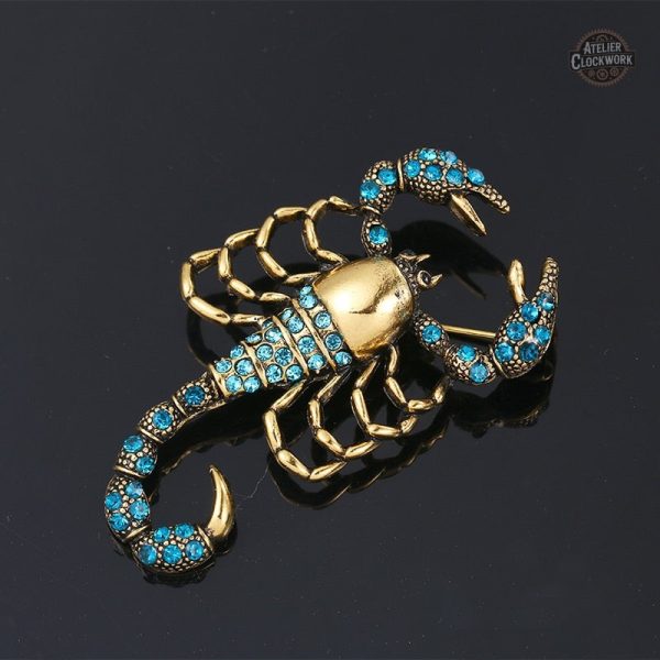 Accessoire steampunk scorpion en métal bleu