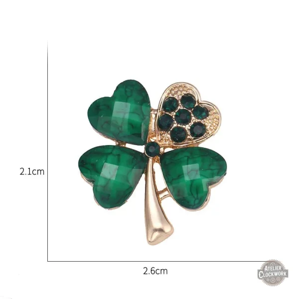 Broche trèfle 4 feuilles, un symbole de chance