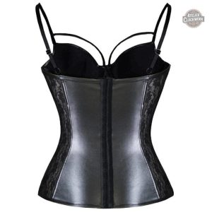 Bustier noir élégant avec motifs gothiques pour un look unique