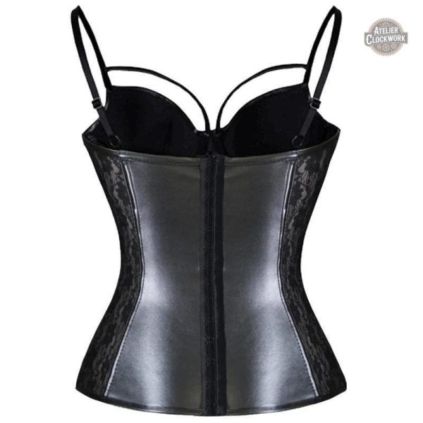 Bustier noir élégant avec motifs gothiques pour un look unique