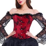 Bustier Rouge Dentelle Noire - Elizabeth Bathory
