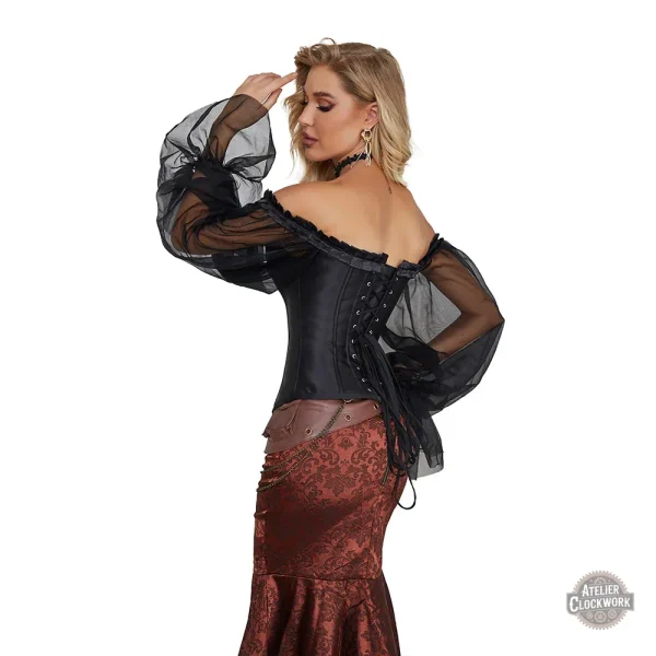 Vêtement steampunk : bustier Mina Harker unique et raffiné
