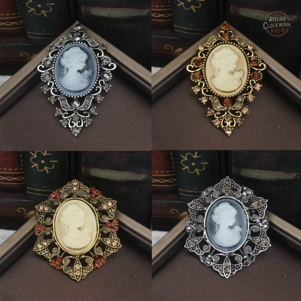 Broche vintage inspirée du style steampunk