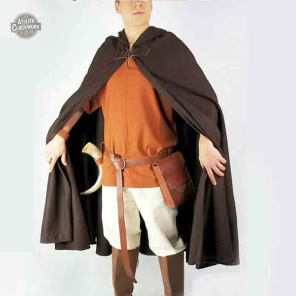 Costume Steampunk : cape à capuche unisexe
