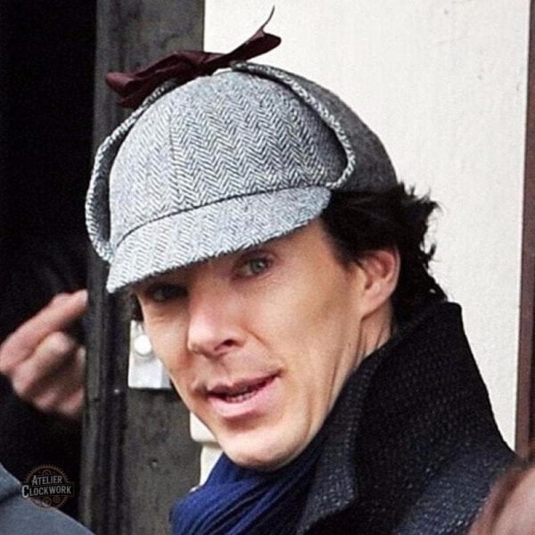 Chapeau Steampunk Deerstalker en tweed classique