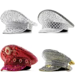 Casquette style militaire au design steampunk