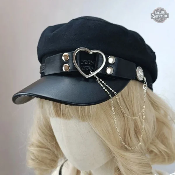 casquette-femme-noire-1 Casquette Steampunk Black Riot pour femme
