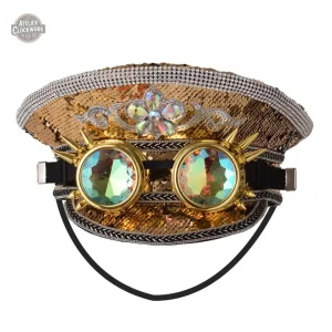 Casquette avec Lunettes Golden Police en style steampunk