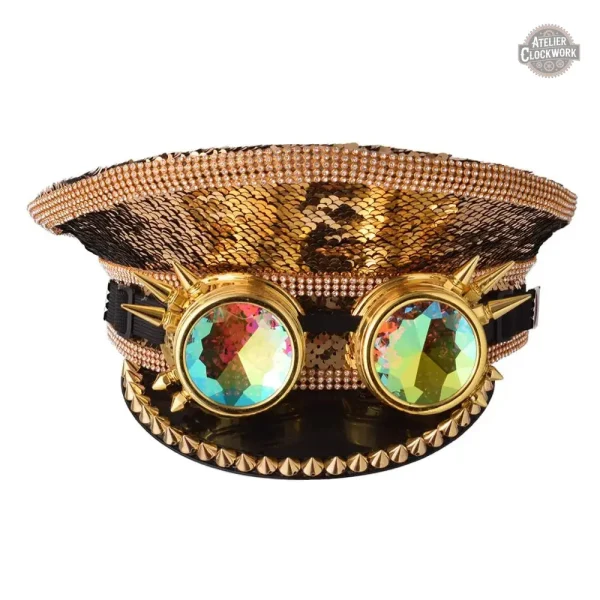 Haut de forme steampunk avec lunettes pour un style audacieux