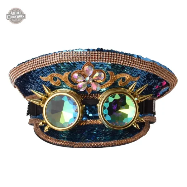 Accessoire steampunk : casquette et lunettes assorties