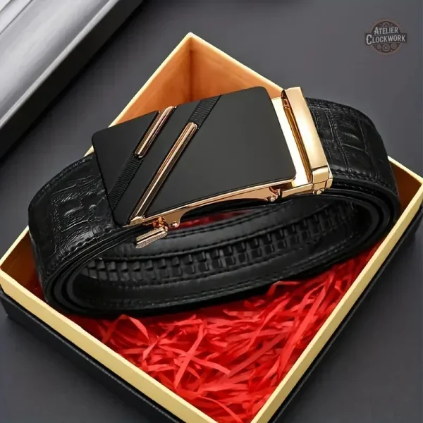 Élégance masculine avec ceinture à boucle automatique