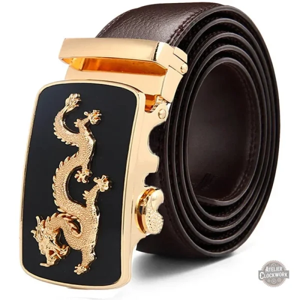 Ceinture homme avec accents steampunk et dragon