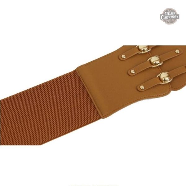 Accessoire steampunk : ceinture large élastique femme