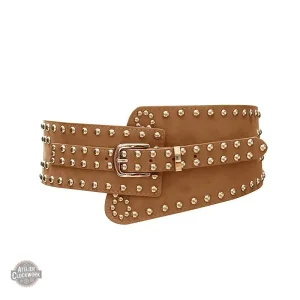 Ceinture Large Punk Femme - Rivets, Boucle Ardillon