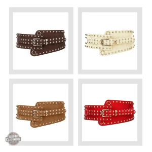 Ceinture Punk avec rivets pour style audacieux