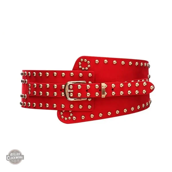 Ceinture femme steampunk avec ornements métalliques